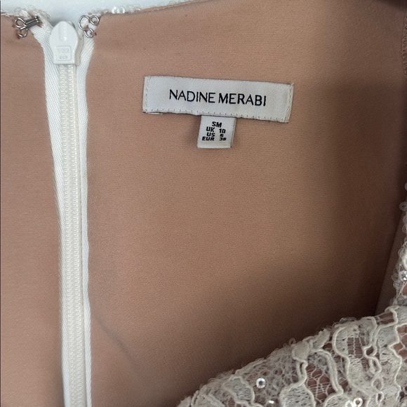 NADINE MERABI Carly Sequins  Mini Dress with detatchable belt and Feather Detail - Picture 7 of 15